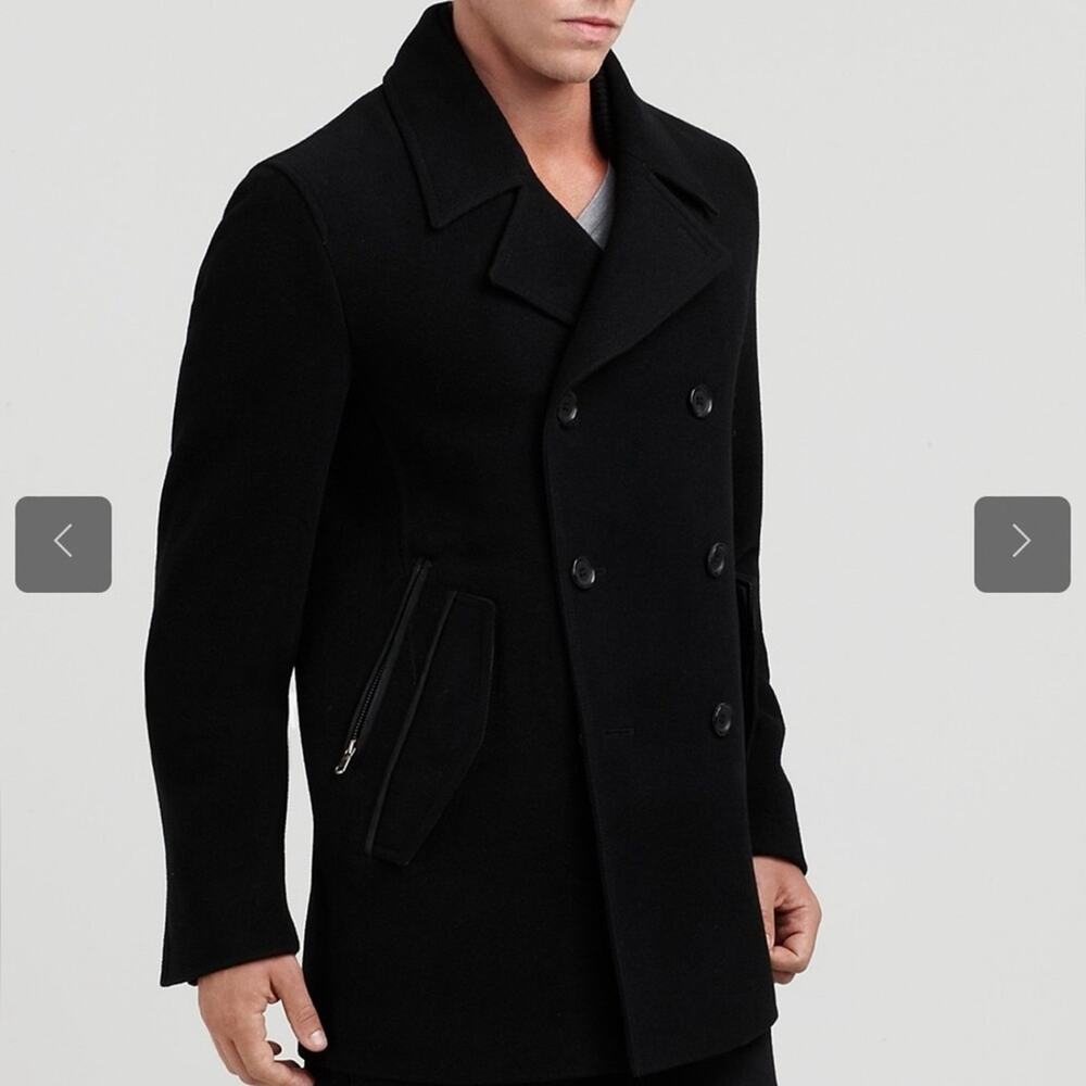 Theory Black Double-Breasted Men's Coat